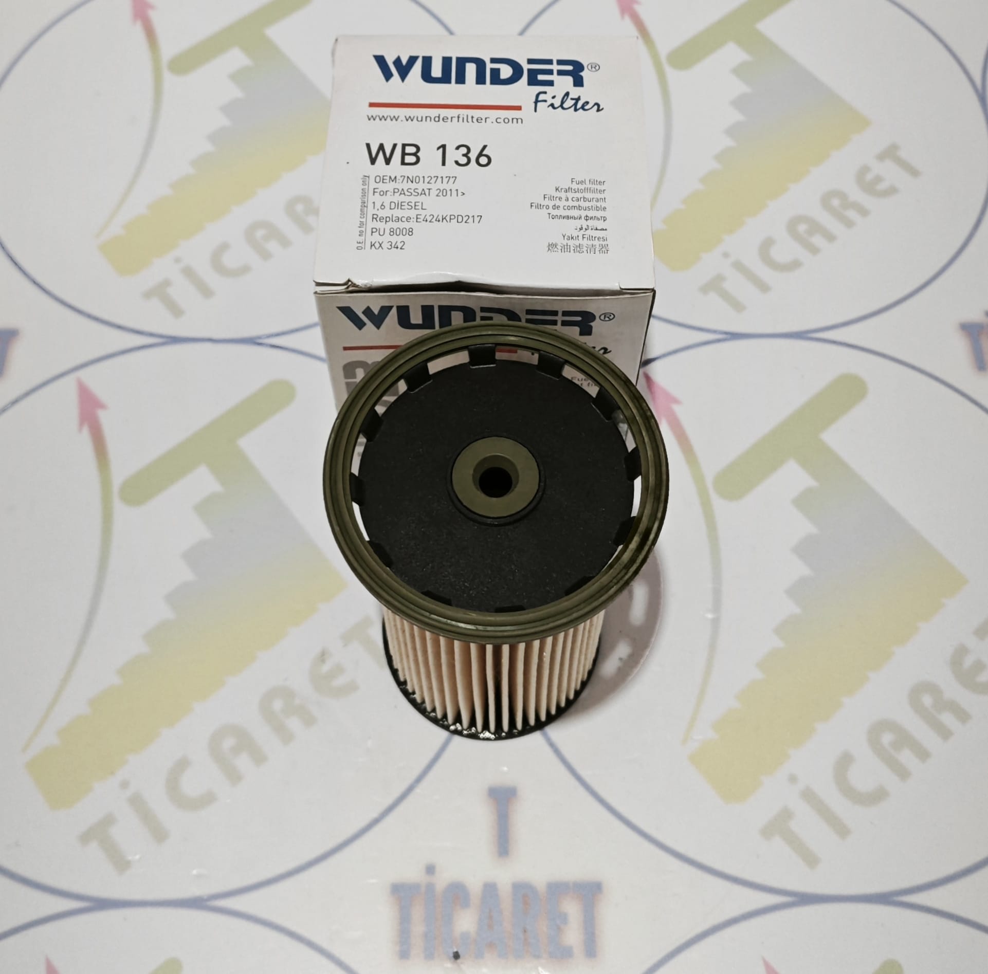 VOLKSWAGEN Passat 1.6 TDI ,2.0 TDI , Cc 1.6 DCI, Tiguan 1.6 Turbo Dizel, 2.0 Dizel,AUDI Q3 1.6 Dizel, SKODA SUPERB Tdi, 2.0 Tdi Yakıt Filtresi - WB 136 - 7N0127177