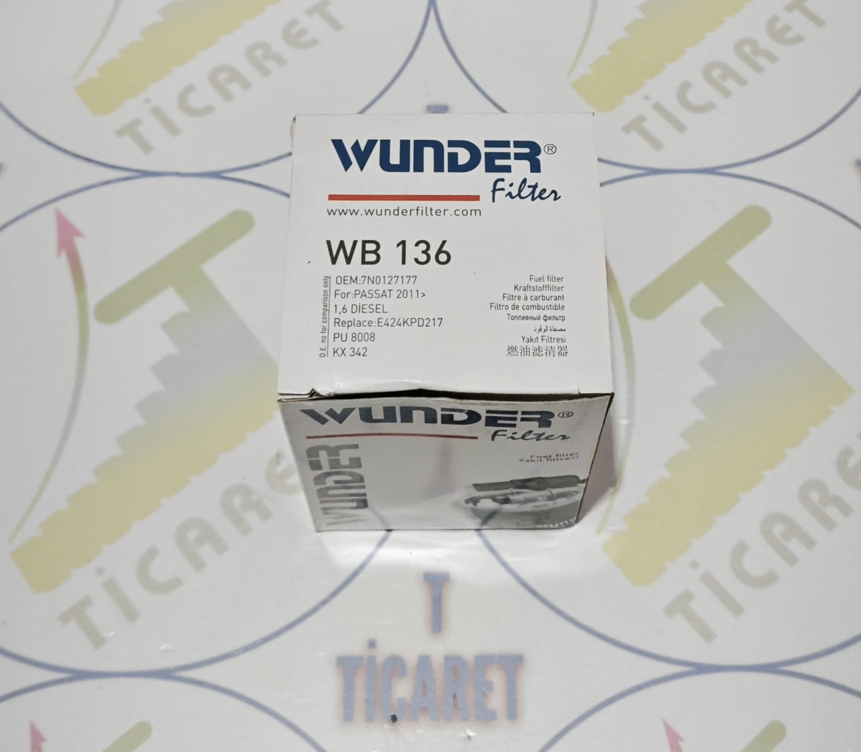 VOLKSWAGEN Passat 1.6 TDI ,2.0 TDI , Cc 1.6 DCI, Tiguan 1.6 Turbo Dizel, 2.0 Dizel,AUDI Q3 1.6 Dizel, SKODA SUPERB Tdi, 2.0 Tdi Yakıt Filtresi - WB 136 - 7N0127177