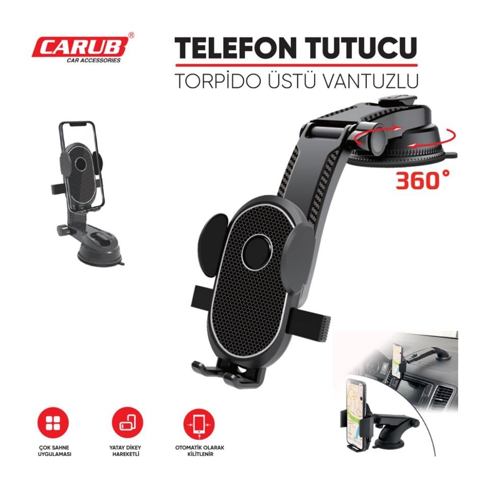Telefon Tutucu 360 Derece Ayarlanabilir - Torpido Üstü Vantuzlu - CARUB - BR5901974
