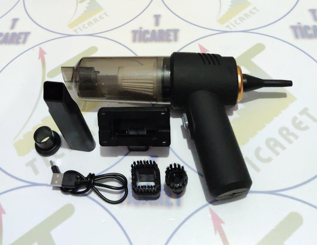 Şarjlı Araç Süpürgesi - Arabada Ve Evde - 60W Motor Gücü - Üfleme Ve Çekme Özellikli - CARUB