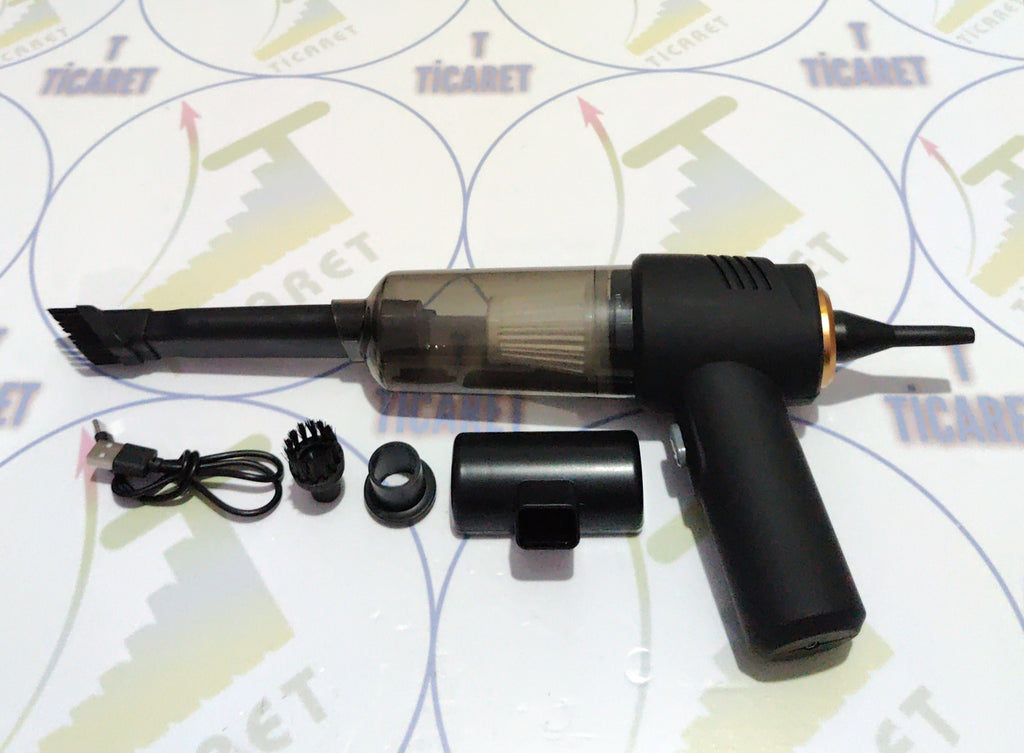 Şarjlı Araç Süpürgesi - Arabada Ve Evde - 60W Motor Gücü - Üfleme Ve Çekme Özellikli - CARUB