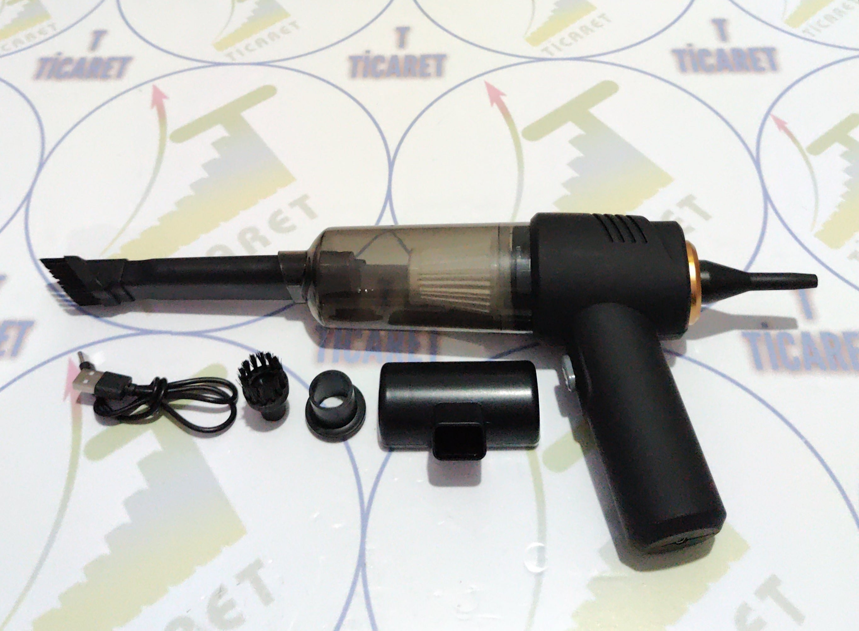 Şarjlı Araç Süpürgesi - Arabada Ve Evde - 60W Motor Gücü - Üfleme Ve Çekme Özellikli - CARUB