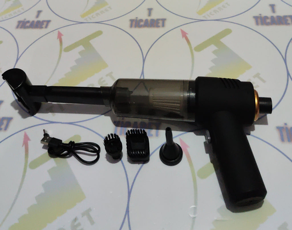 Şarjlı Araç Süpürgesi - Arabada Ve Evde - 60W Motor Gücü - Üfleme Ve Çekme Özellikli - CARUB