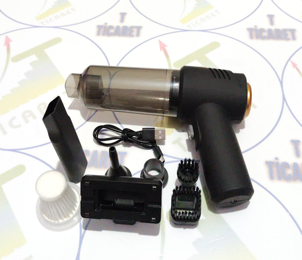 Şarjlı Araç Süpürgesi - Arabada Ve Evde - 60W Motor Gücü - Üfleme Ve Çekme Özellikli - CARUB