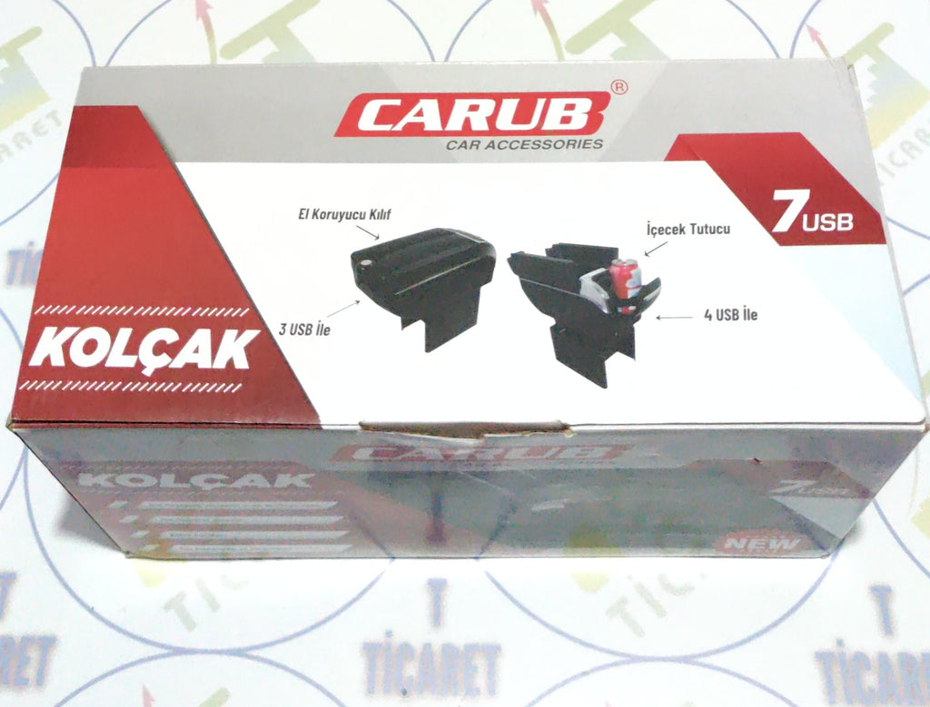 Üniversal Kolçak - Lüks Oto Kol Dayama - 7 USB Girişli